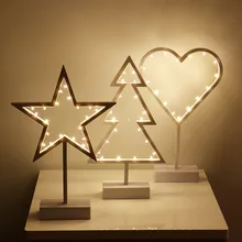 СВЕТОДИОДНЫЙ Светильник-ночник со звездами, сердечками, рождественской елкой, настольная лампа для девочек, украшение для комнаты, Ночной светильник, Настольный светильник на день рождения, Рождественский подарок
