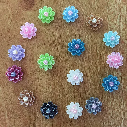 

50pcs Mix Resin Rose Flower flatback Appliques For phone/wedding/crafts 36#