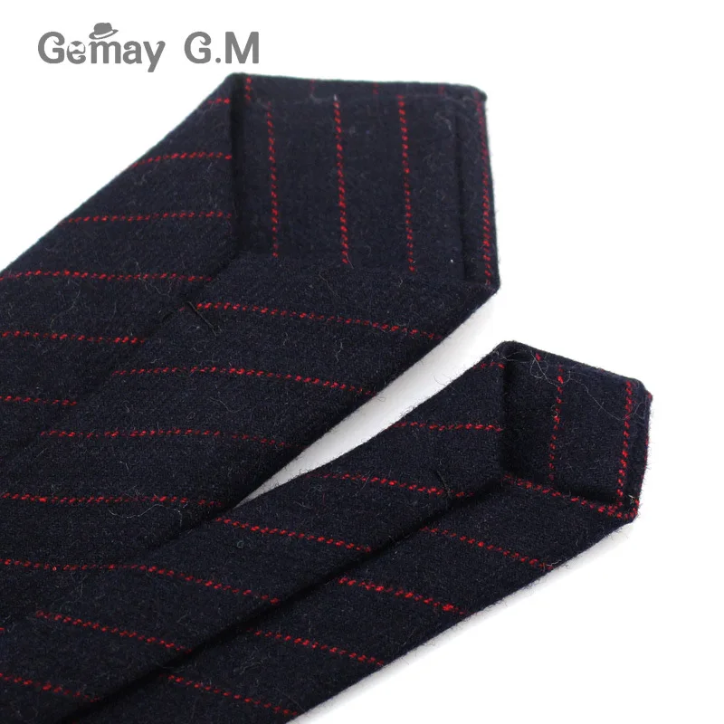 Fashion Wool Ties For Men Skinny Solid Casual Neckties Corbata Slim Striped Necktie for Wedding Gift Suit Cravat Accessories