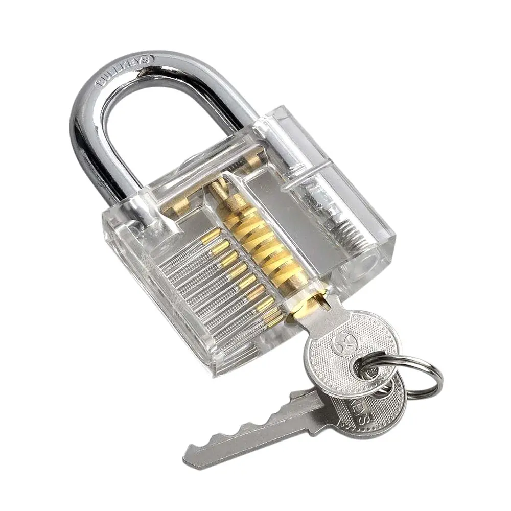 1Pc Clear Crystal Transparent Cutaway Locks Inside View Practice Padlock Visible View Lock Training Skill Locks Keyed Padlock - Цвет: 1