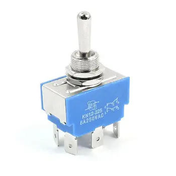 

AC250V 6A DPDT 3 Positions 6Pin Momentary Rocker Type Toggle Switch