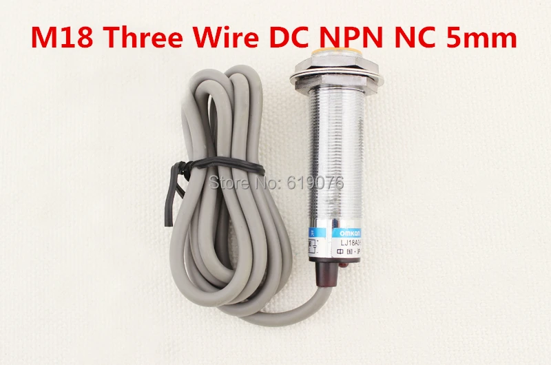 

5Pcs M18 Three Wire DC NPN NC 5mm distance measuring Inductive proximity switch sensor -LJ18A3-5-Z/AX