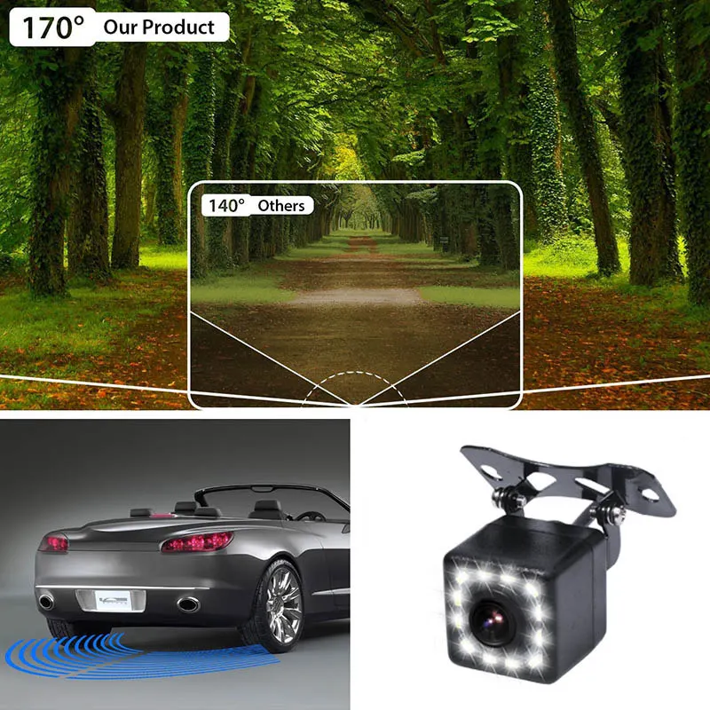 2 in 1 Parking Assist 4.3 inch Folding Car in-Dash Monitor Video Player with Night Vision Waterproof Rear View Backup Camera