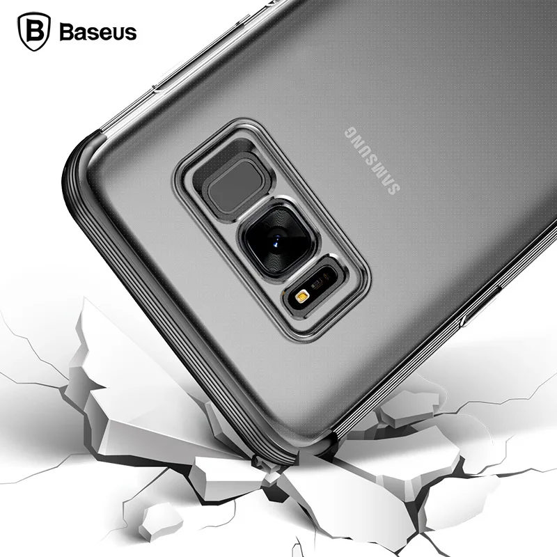 Baseus Cover For Samsung Galaxy S8 Case Cover Clear Simple Anti-knock Double TPU Armor Case For Samsung Galaxy S8 Cover Coque cases-for-s8+