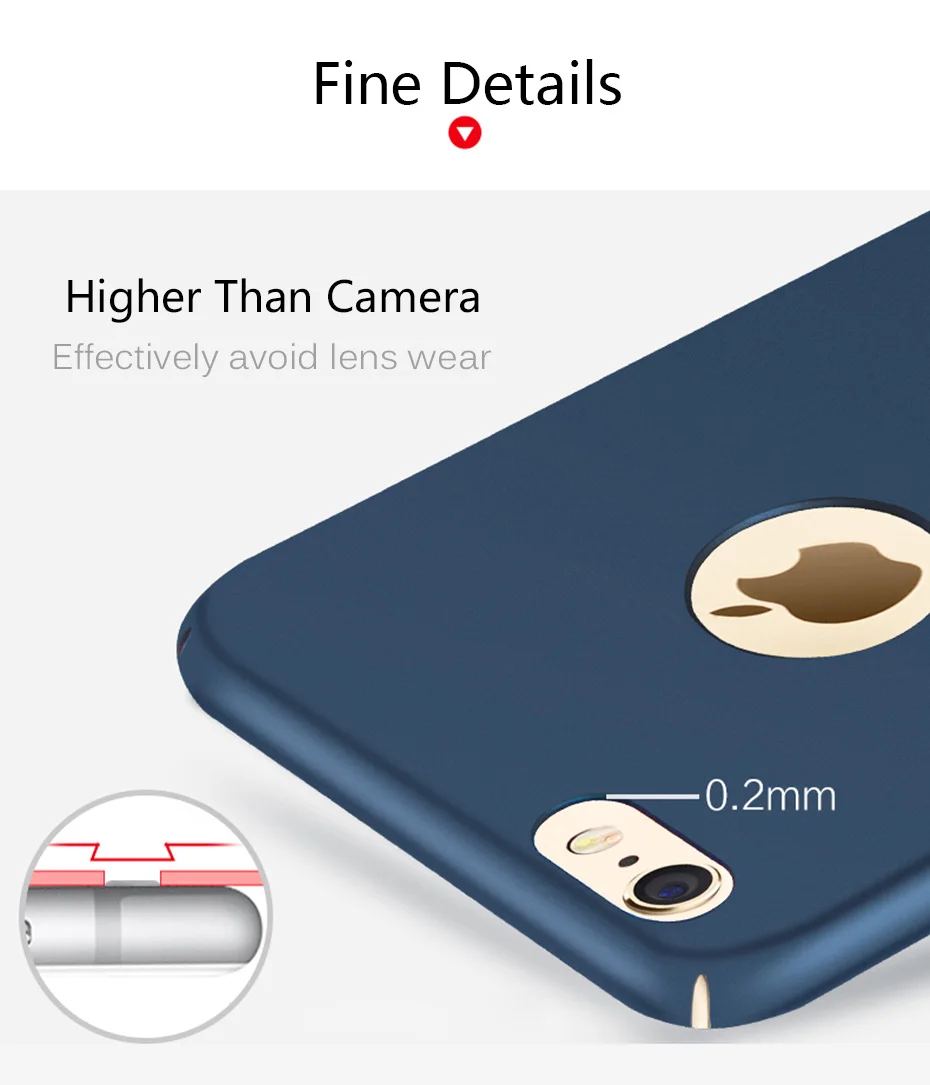 MOUSEMI Protective Case For iPhone 6 7 8 Plus Cover Slim Luxury Hard Back Matte Plastic Coque For iPhone 7 X 6 5s se Phone Cases (8)