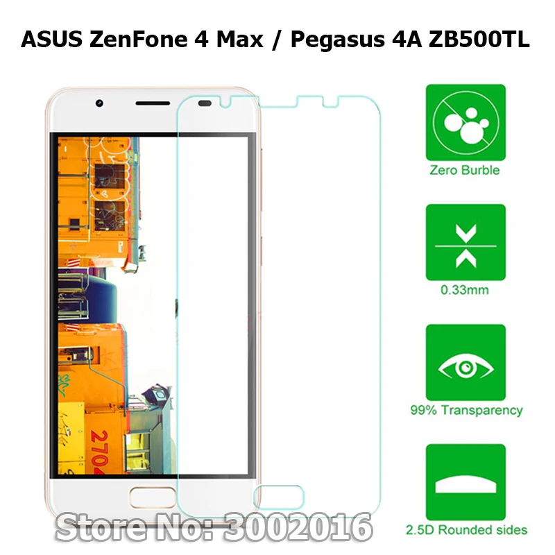 

Tempered Glass For ASUS ZenFone 4 Max X00KD Explosion-proof Screen Protector Protective Glass Film For Pegasus 4A ZB500TL 5.0"