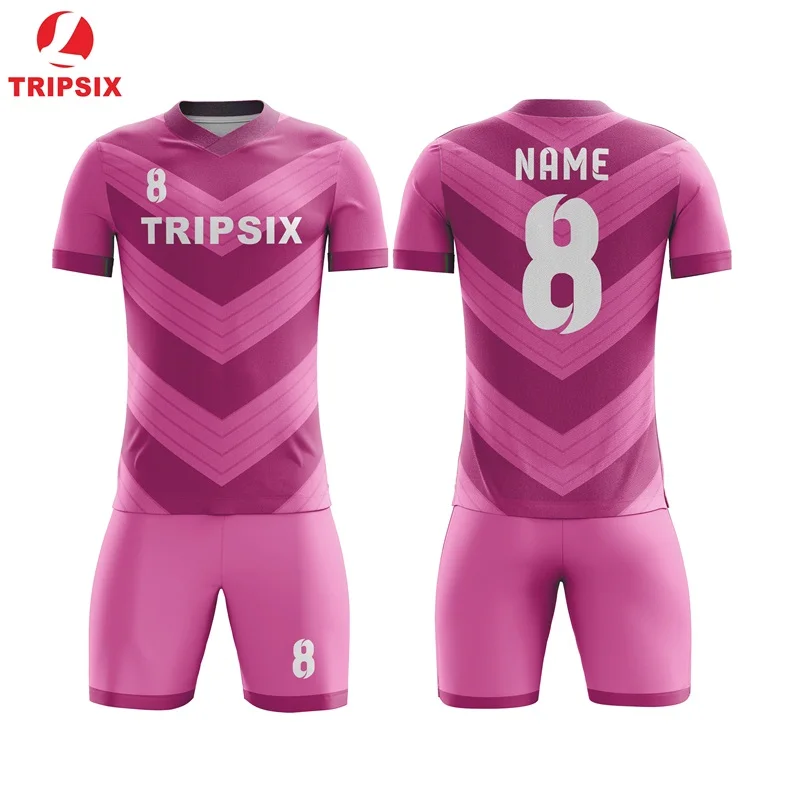 Pink Color Soccer Jersey Team Soccer Uniform Wholesale Custom Your Club ...