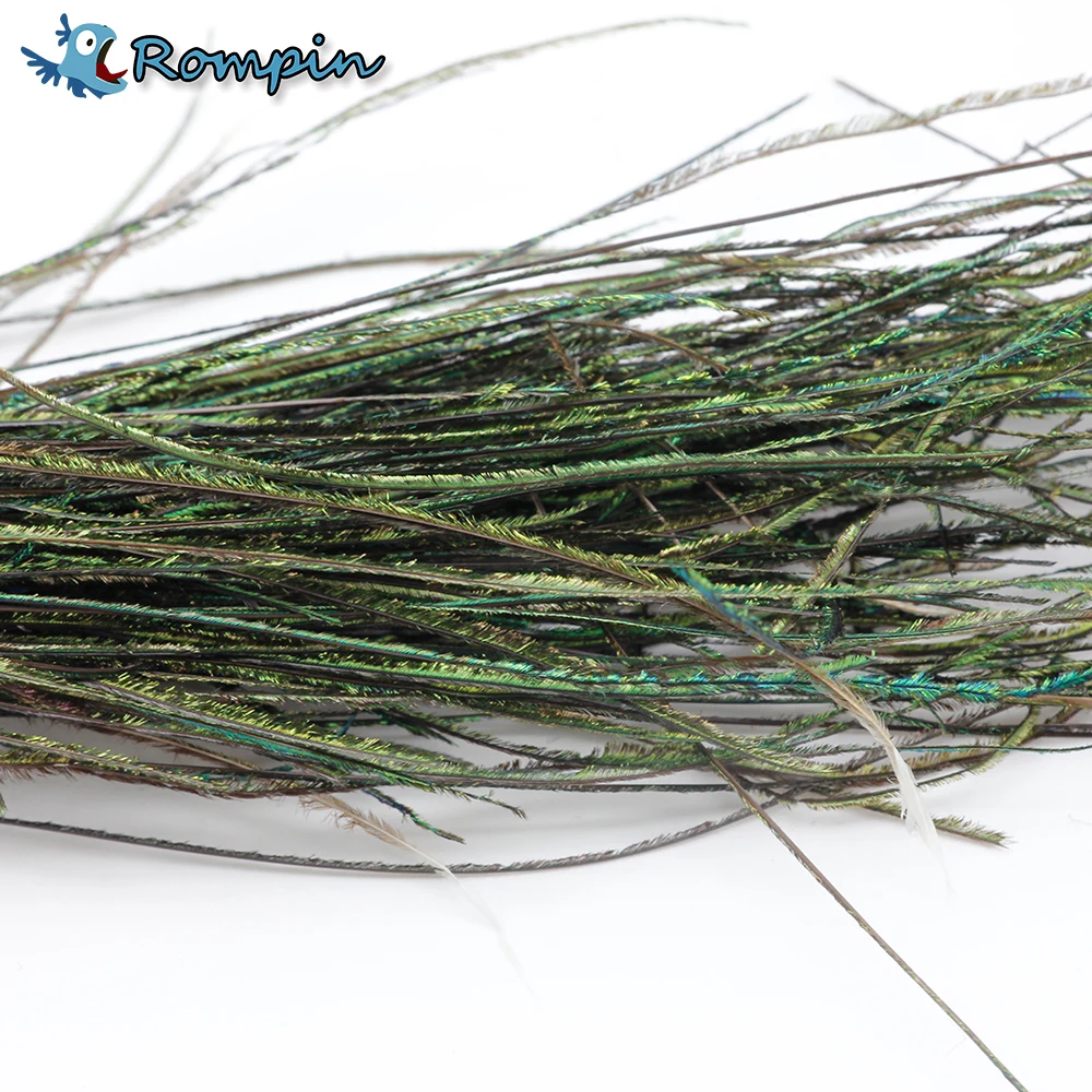 

Rompin 1 Bag Peacock Feather Wire Fly Tying Material With Olive Green Color Fly Fishing Lure Bait Natural Peacock Herl Feather