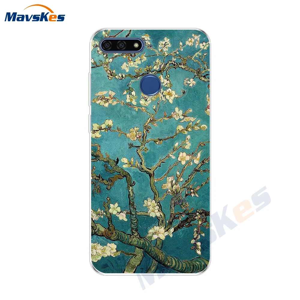 Чехол для Huawei Honor 7C мягкий чехол из силикона и ТПУ с цветами 5 7 дюйма задняя крышка