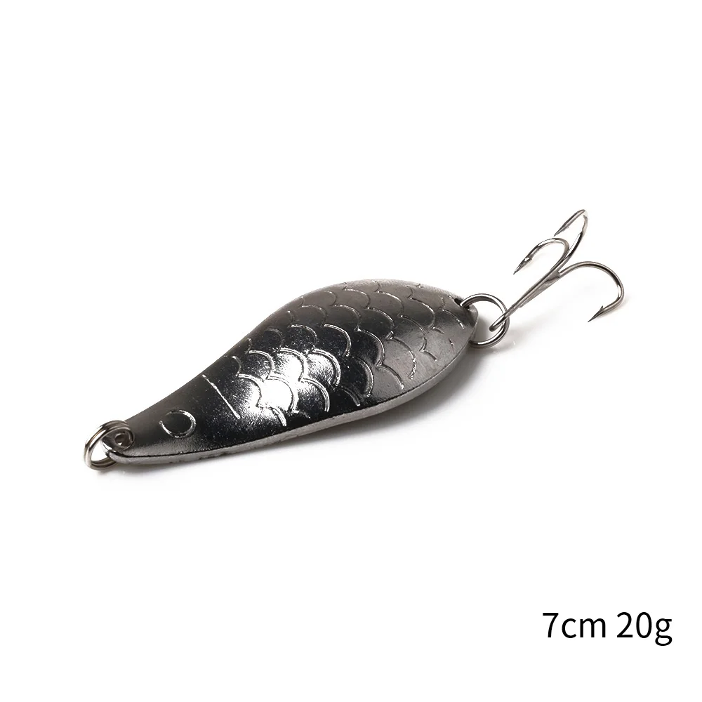 1pcs Metal Spinner Spoon Fishing Lure Hard Baits Gold /Silver Sequins Noise Paillette Treble Hook Tackle 10/10.5/14/16.5/20g - Цвет: SP205-1