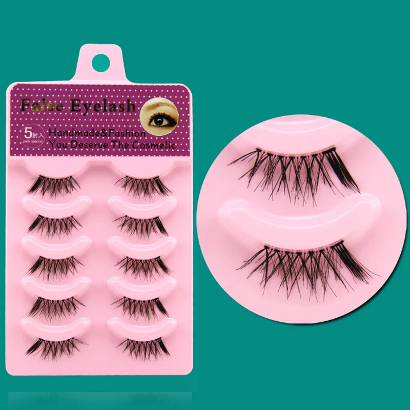 Yokpn 5 Pairs Crisscross False Eyelash Natural Half False Eyelashes