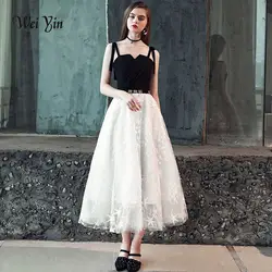 Weiyin Vestido Longo De Festa элегантный черный-Line v-образным вырезом длинное вечернее платье без рукавов 2018 вечерние платья WY804