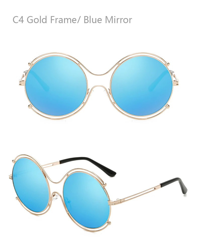 Feiseli/Новые брендовые дизайнерские Роскошные Металлические солнцезащитные очки для женщин и мужчин, круглые солнцезащитные очки в