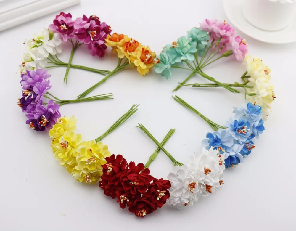 6pcs silk Stamen Fake Artificial flowers for wedding decoration handicraft DIY bride bouquet Decorative Gift Scrapbooking wreath 6pcs silk Stamen Fake Artificial flowers for wedding decoration handicraft DIY bride bouquet Decorative Gift Scrapbooking wreath