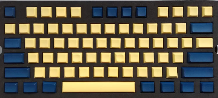 PBT DAS Blank Yellow Blue Keycaps for 61 87 104 108 Minila Gaming Mechanical Keyboard