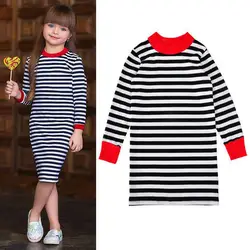 Fashion Princess Girls Dress Casual Striped Long Sleeve Children's Dress Hot Baby Dresses Autumn Winter Clothes