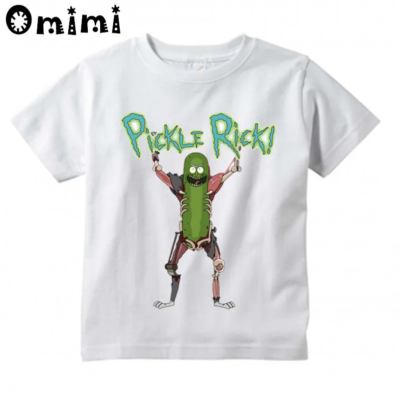 

Boys/Girls Rick And Morty dabbing Pickle Rick Pepe Design T Shirt Kids Great Casual Short Sleeve Tops Children's Funny T-Shirt