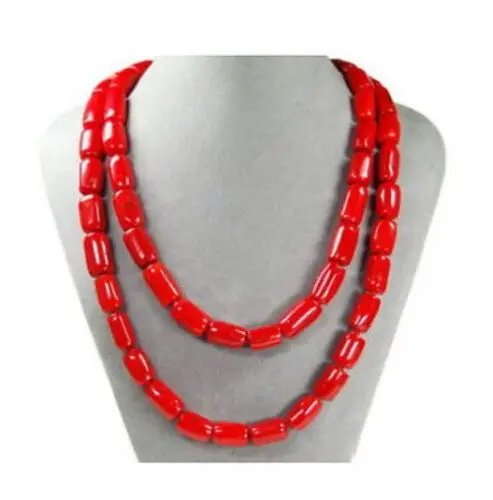 

FREE SHIPPING>>>@@ AS4695 Beautiful necklace made of corals in cylinder form 50 long