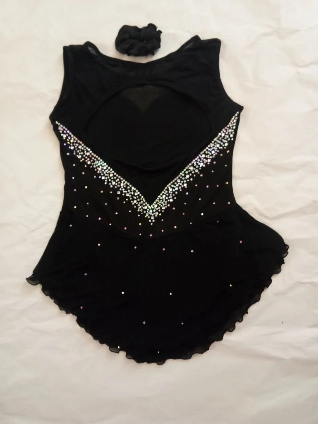 Платье для фигурного катания со стразами на заказ, платье для взрослых и женщин, платье для фигурного катания с длинным рукавом, платье для катания на коньках, платье для девочек 07