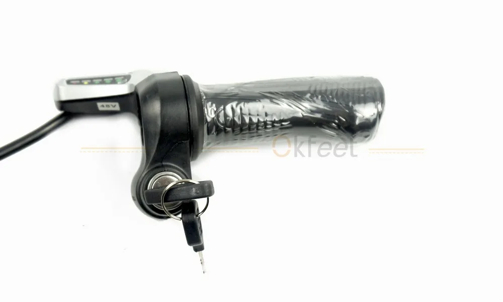 Okfeet Ebike дроссельная заслонка Wuxing 57DX твист Дроссельный регулятор для велосипеда ручка с индикатором батареи замок 5PIN