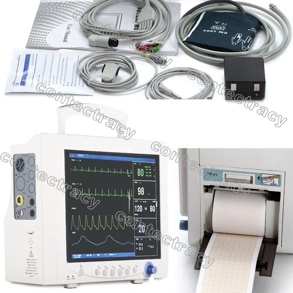 Монитор пациента в отделении интенсивной терапии 6 параметров жизненный знак ЭКГ NIBP RESP TEMP SPO2 Pr, принтер, FDA
