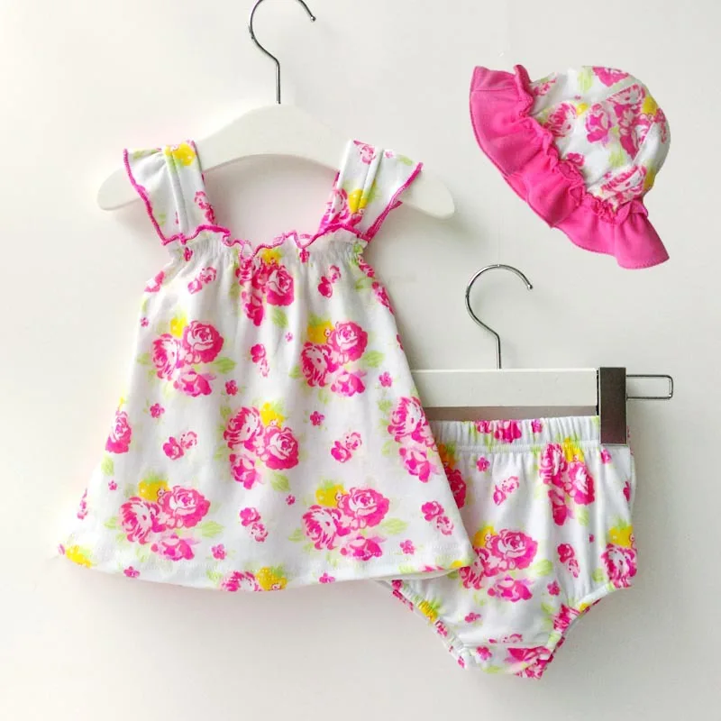 Buy Baby Girls Beach Clothes Set 3 Piece Top,Short