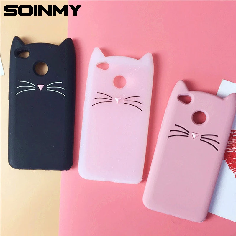 Чехол Soinmy 4 x 3D Милые чехлы с бородой и кошачьими ушками для xiaomi redmi 4x силиконовый