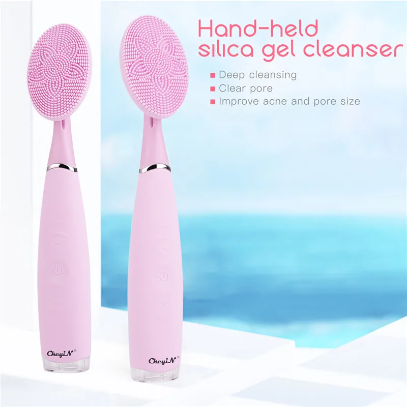 Handheld Electric Facial Cleansing Brush Silicone Cleanser Deep Wash
