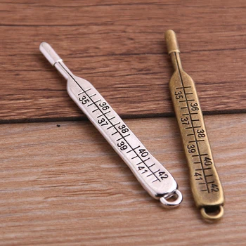 

4PCS 9*71mm Medical Charms Big Thermomete Pendant Two Color DIY Retro Jewelry Bracelet Necklace Charms Pendant P6536