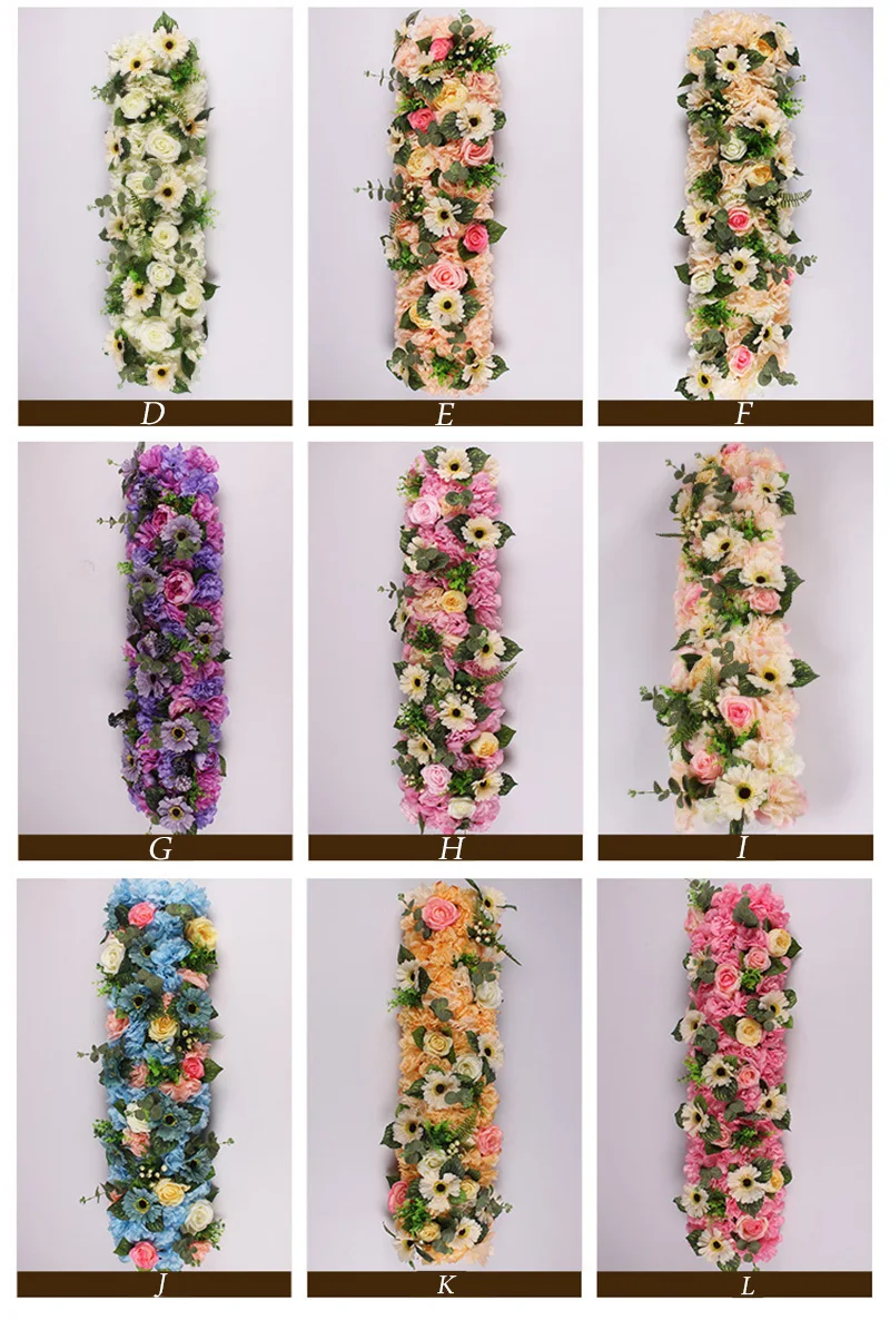 Flone Artificial Silk Fake Flowers 100cm Wedding Rose Flowers Row Wedding Scene Layout Flower Road Wall Arch Door Decoration (6)