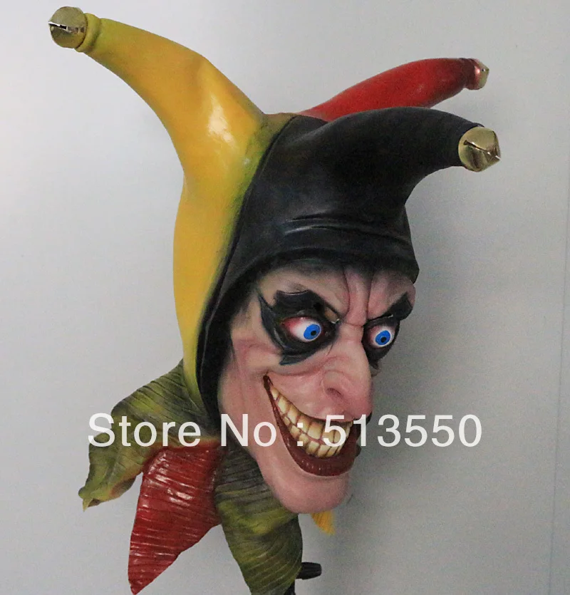 Вечерние латексные реквизиты на Хэллоуин, маска клоуна для взрослых