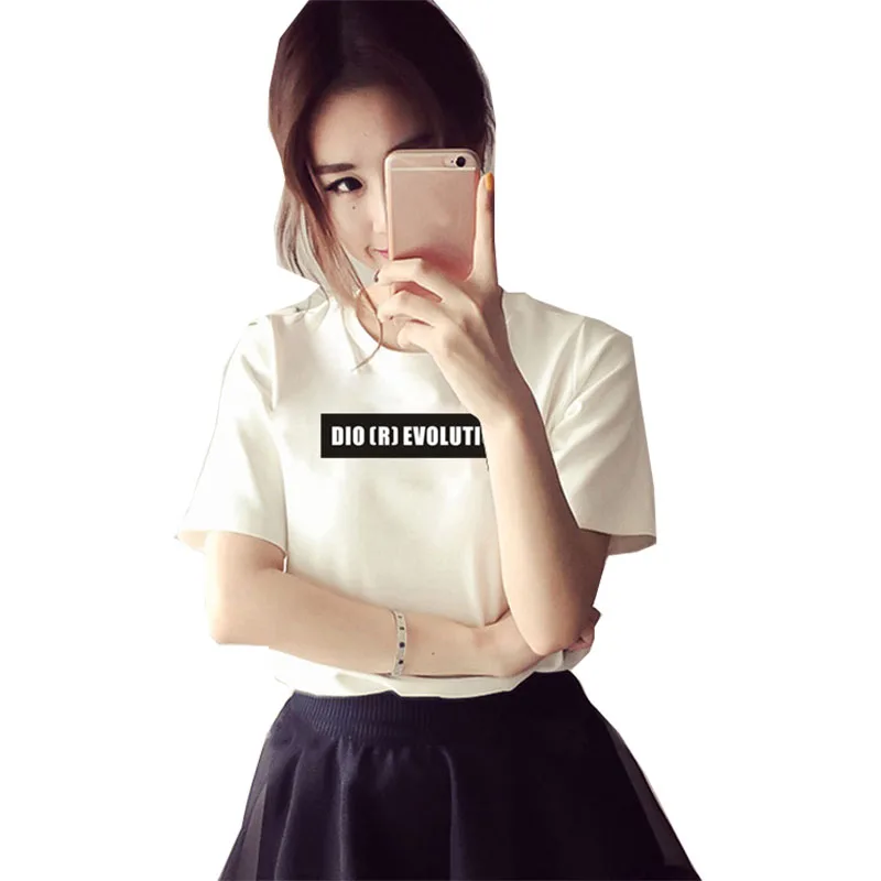 

T shirt women 2019 new summer letter print short-sleeved T-shirt solid color female tshirt cheap cloth vestidos promotion T029