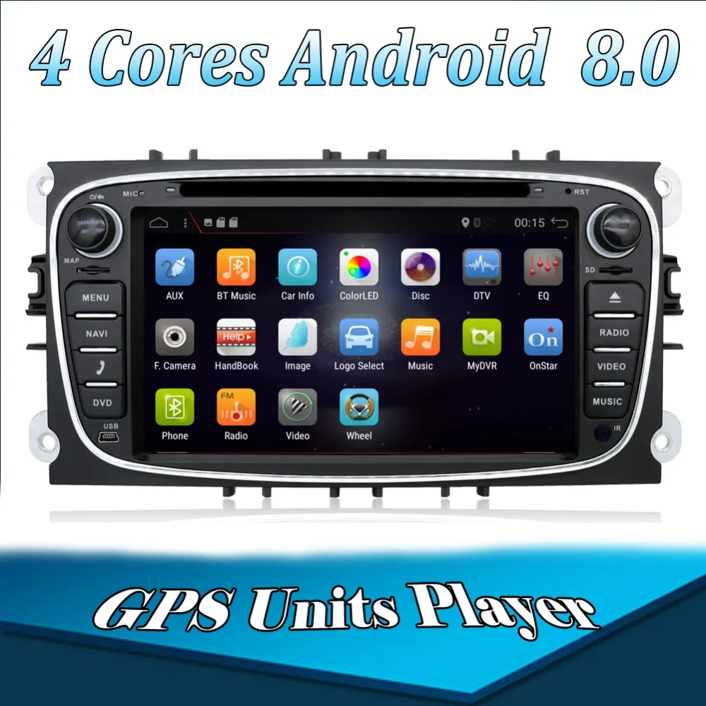 

2 Din 7" Android 8.0 Car DVD Player Radio Map GPS Navigation WIFI for Ford focus II Galaxy Transit Mondeo Camera Canbus