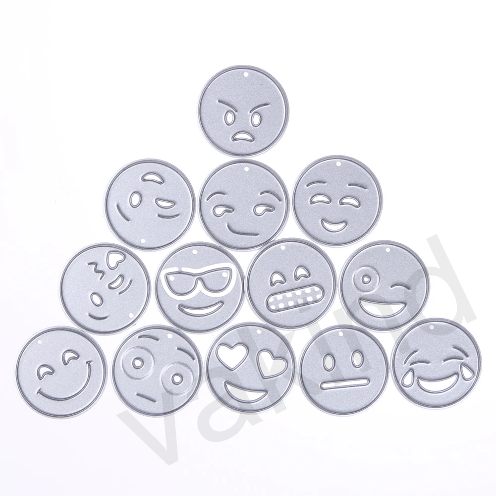 

13pcs/set Emoji Cutting Dies Metal Stencils for DIY Scrapbooking Card Photo Album Decorative Embossing Craft E5M1