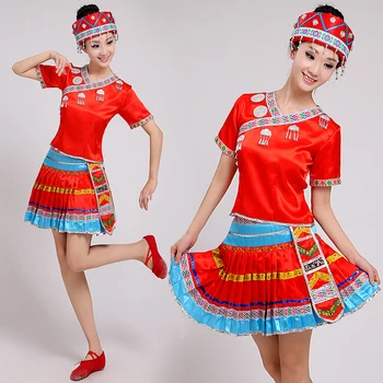 

Traditional Ethnic Clothes Adult Women National Miao Hmong Dance Costume Chinese Folk Dance Clothes Halloween Cosplay Outfits