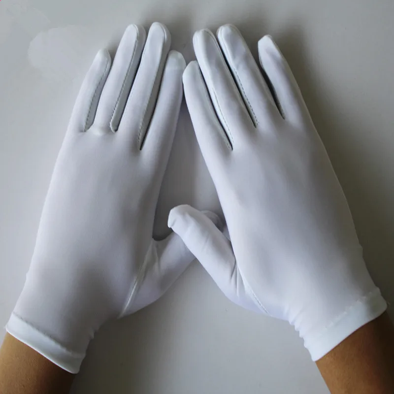 

2pcs=1pair Black White Summer Gloves Men/Women Spandex Gloves Ceremonial Gloves Smooth Stretch Fit Hand Gloves Dance Jewelry