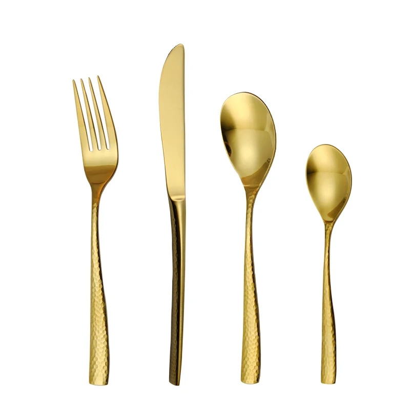gold flatware set  (4)