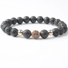 

Lingxiang 2018 new lava bead bracelet is suitable for men and women to wear jewelry gifts