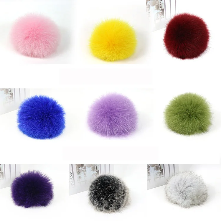 

6cm,8cm,9cm,10cm,11cm Pom Poms DIY Wholesale Soft Real Fox Fur Pom Pom Ball for Knitting Hat Accessories Keychain Accessory