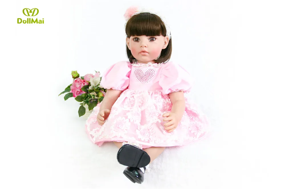 24 дюйма большая кукла принцессы силиконовые виниловые куклы Reborn Baby 61 см подарок на день рождения для маленькой девочки реалистичный пупсик Reborn Brinquedos