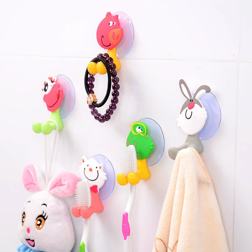 

5Pcs Wall Mounted Heavy Duty Suction Cup Antibacterial Toothbrush Holder Hooks Set Toothpaste Suction Cup Holder 2019 Hot Sale