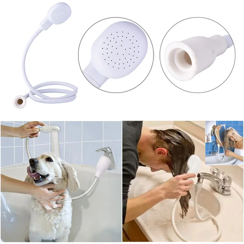 

Pet Dog Cat Cleaning Shower Head Multi-functional Spray Drains Strainer Bath Hose Sink Washing Hair Pet Bathing Sprayer Shower