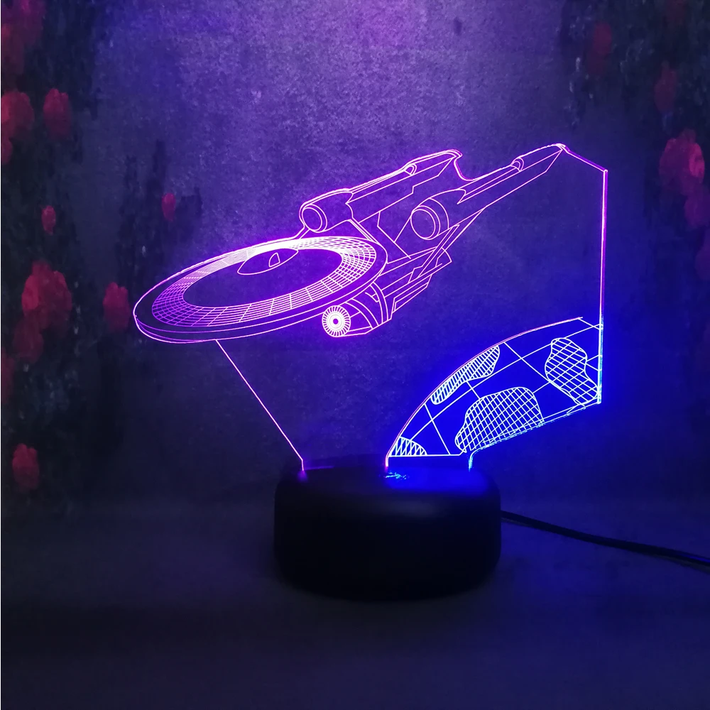 3D Светодиодная лава лампа Звездные войны воздушный корабль Trek Творческий Декор лампа домашняя спальня применение ночник детский подарок Многоцветный бумажный фонарик