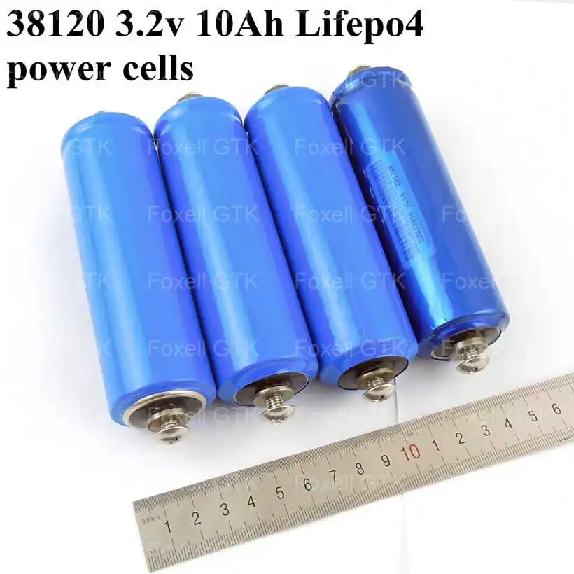 4 pack 3.2v Lifepo4 lithium  polymer battery 38120 cell 10Ah STD discharge 30A max 50A for 12v 10ah ebike UPS power HID lights (4)