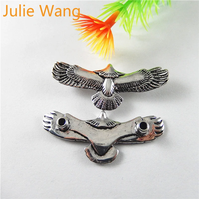 

Julie Wang 2PCS Antique Silver Charms Simulated Cute Flying Birds Hanging Pendants Jewelry Earring Necklace Accessory 46*20*3mm