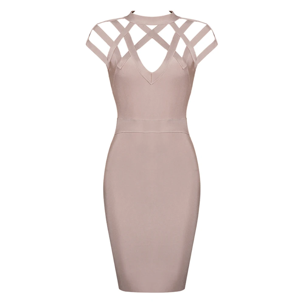 Новинка, Vestidos, сексуальное, открытое, мини, летнее, женское, Бандажное платье, модное, с круглым вырезом, одноцветное, облегающее, без рукавов, для девушек, для вечеринки
