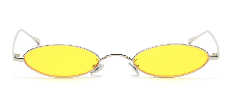 clear yellow Peekaboo маленькие овальные солнцезащитные очки для мужчин мужские Ретро металлическая оправа Желтые красные винтажные маленькие круглые солнцезащитные очки для женщин - Цвет линз: clear yellow