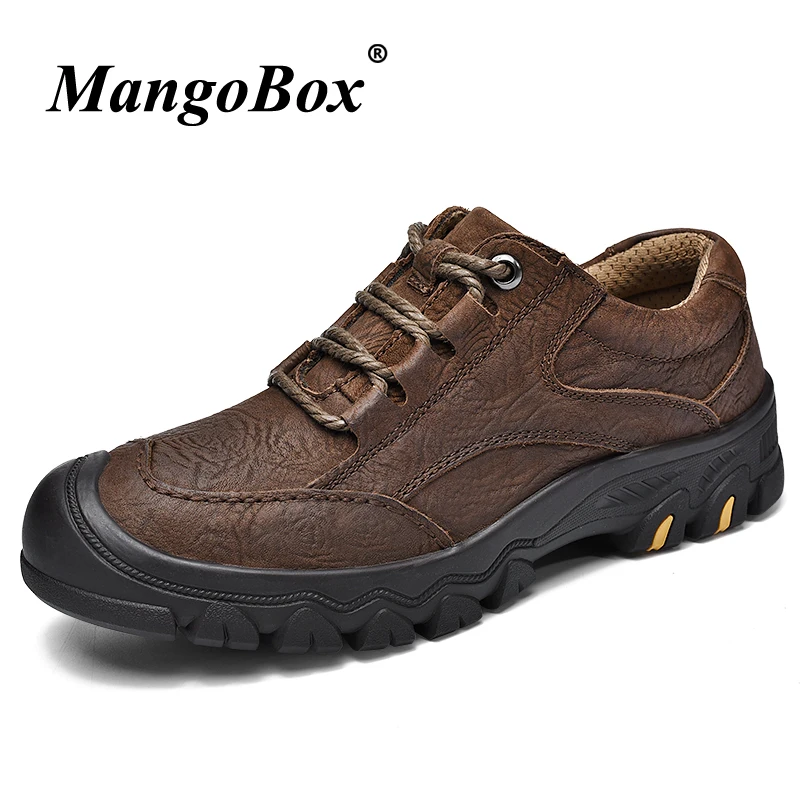Man Hiking Shoes Spring Autumn Climbing Sneakers Black Brown Mens Outdoor Shoes Comfortable Lace Up Mountain Sneakers Men