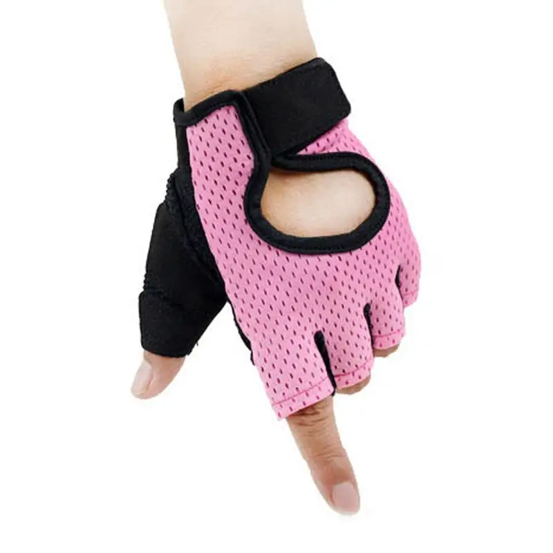 Мужские Женские спортивные перчатки, перчатки с половинными пальцами, Спортивная тренировка тяжелая атлетика, варежки, Полые дышащие
