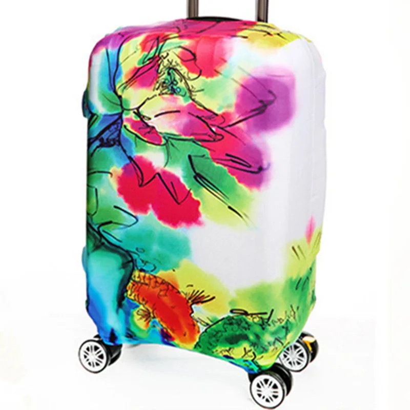 Красивая девушка цветочный узор мода чемодан защитные чехлы принты 18~ 32 дюймов эластичный Дорожная сумка на колесиках эластичность